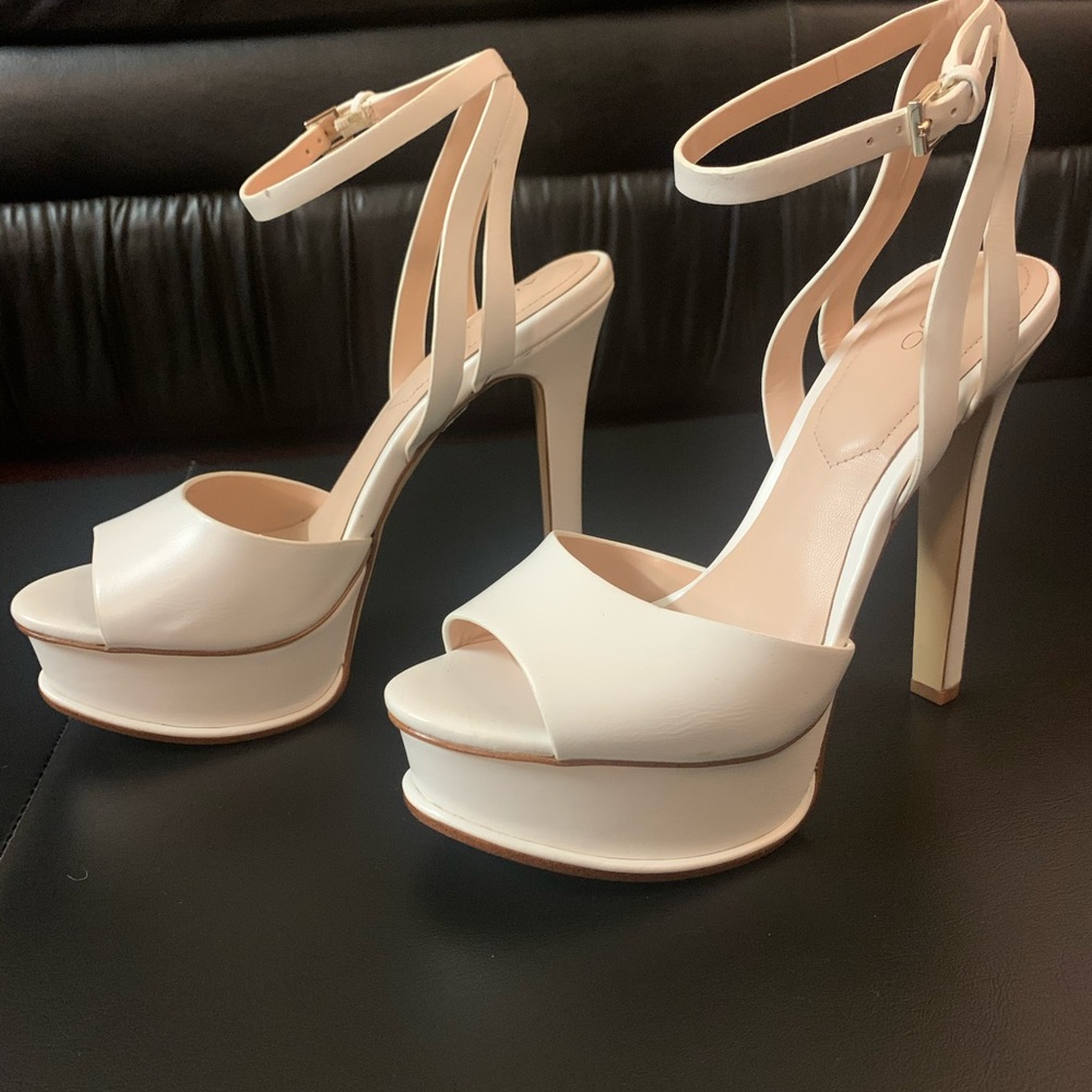 Sexy White Open Toe Aldo Heels